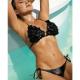 Tiered Layer Tie a Knot Front Top With Low waist Bikini swimsuit high cut