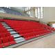 Red Foldable Q235 Steel Retractable Seating System / Telescoping Bleachers