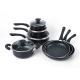 Induction Bottom 5pcs Anodised Alu 4.5mm Colored Pots And Pans