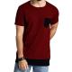 Plain Dyed Mens O Neck T Shirt , Red Premium Fashionable Mens T Shirts With