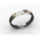 Top Quality Europe Fashion Stainless Steel Genuine Leather Silicone Bangle Bracelet ADB174