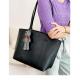28cm Women's Genuine Leather Tote Bags OEM Black Handbag Purse