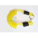Anti - Lost 7MM Bungee Coil Tool Lanyard With 2pcs Split Ring Yellow Colour