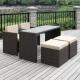 WF-15284 cube pub PE rattan bistro wicker set for all weather