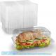 Disposable Plastic Hinged Loaf Containers - Durable Small Hoagie Container - Perfect For Hoagies, Fruits, Salad