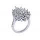 1.5ct 49pcs Classic Halo Diamond Engagement Ring White Gold Color Plated ODM