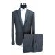Single Breasted Mens Grey 2 Piece Suit Dark Grey Stripe Office Business