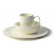 Ivory Reactive Color Stoneware Dinnerware Sets 16 Pieces With Organic Shaped