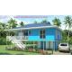 Fireproof Two-Story Prefab Beach Bungalow , Blue Home Beach Bungalows Wooden Bungalow