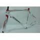 Lightest Carbon Road Bike Frame Only 3K Glossy Red White Color Tiffness To