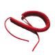 Red PU Spring Lanyard Rope Custom Different Size Steel Wire Inside or Without