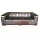 Ribbed Vintage Leather Sofas Large 3 Seater For Living Room