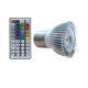 Aluminium 3W RGB led spotlight remote controller E27 base