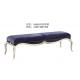 Custom made European design Long bench furniture by Fabric upholstered with Sliver painting legs