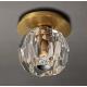 Lacquered Burnished Brushed Brass And Glass Flush Mount Ceiling Light 110-120V