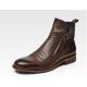 Round Toe Mens Ankle Boots Lace Up Genuine Leather Vintage Pointed Toe Boots