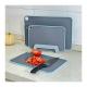 Multipurpose 3 Piece Set Indexed Cutting Boards with Grooves BPA Free Non Slip Black