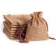 3x4 Inch Linen Burlap Bags with Drawstring Reusable Jewelry Pouches Craft Gift Bags for Christmas