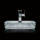 330mm 460mm Bathroom Wash Basin Table Top Shallow Glass Die Casting Crystal Clear