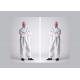 Lightweight Disposable Body Suit , White Disposable Overalls Anti - Shrink
