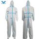 175*140cm Waterproof Nonwoven Hooded Coverall En14126 CE Disposable White