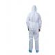 Comfortable Disposable Protective Clothing , Zip Front White Hooded Coveralls