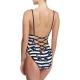 Printed striped swimsuit Gorgeous luxury pool party swimwear Bare back style