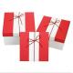 Rectangle shape logo customized paperboard storage box for different gift with Ribbon Red and White style