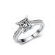 Sterling Silver Princess Cut Clear Cubic Zirconia Engagement Ring for Women (RE110)
