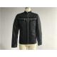 Black Mens PU Jacket With Suede Detail , Mens Leather Look Biker Jacket TW77818