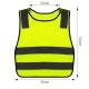 Fluorescent Yellow Kids Reflective Vest Polyester For Safety And Visibility