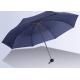 Dark Blue Manual Open Umbrella , Mens Ladies Compact Windproof Umbrella 21 Inches