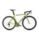 Yellow Carbon Fiber Road Bike , 16 Speed Road Bike Shlmano Claris R2000