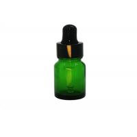 Green Essential Oil Cosmetic Dropper Bottles With Glass Pipet And Black Cap