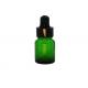 Green Essential Oil Cosmetic Dropper Bottles With Glass Pipet And Black Cap