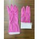 Spray Flocklined Pink Household Latex Gloves For Dishwashing