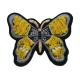 Wholesale black flocking Beaded Butterfly Brush Patch For Jeans