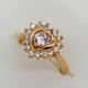 New trendy AAA+ Swiss Cubic Luxury Zircon crystal ring 18k gold plating jewelry gift