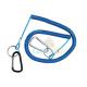 8 Meter Fishing Rod Lanyard Aluminum Carabiner Blue Flexible Fishing Safety Line Coiled Spring Rope