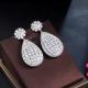 Fashion europe style women zircon earrings colorful cz stone Waterdrop earrings for lady trendy jewelry for wedding