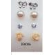 rose pearl stud earring set