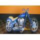 Bright Blue 110cc Pocket Bike Harley Mini Chopper Fast Speed With Real Leather
