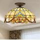 40cm European style Baroque Tiffany stained glass restaurant flush ceiling light(WH-TA-16)