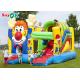 0.55mm PVC 4*4m Clown Inflatable Bounce Castle With Slide