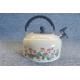Gas metal silver stovetop coffee pot painting stainless steel whistling tea kettle set with cups