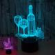 Colorful 3d table lamp night light child gift OEM logo picture bottle cat touch remote control home gift 3D night light