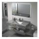 32-34 in White Wall Mounted 2 Tier Prefab Bathroom Cabinet with Mirror and Basin Sink