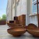 Corten Steel Garden Outdoor Firepit Modern Fireplace Heating Wood Burning