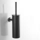 Commercial Round Black Wall Mounted Toilet Brush / Steel Brush Holder