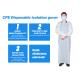 Disposable White Uniform Designs CPE Lab Disposable Aprons for Adults